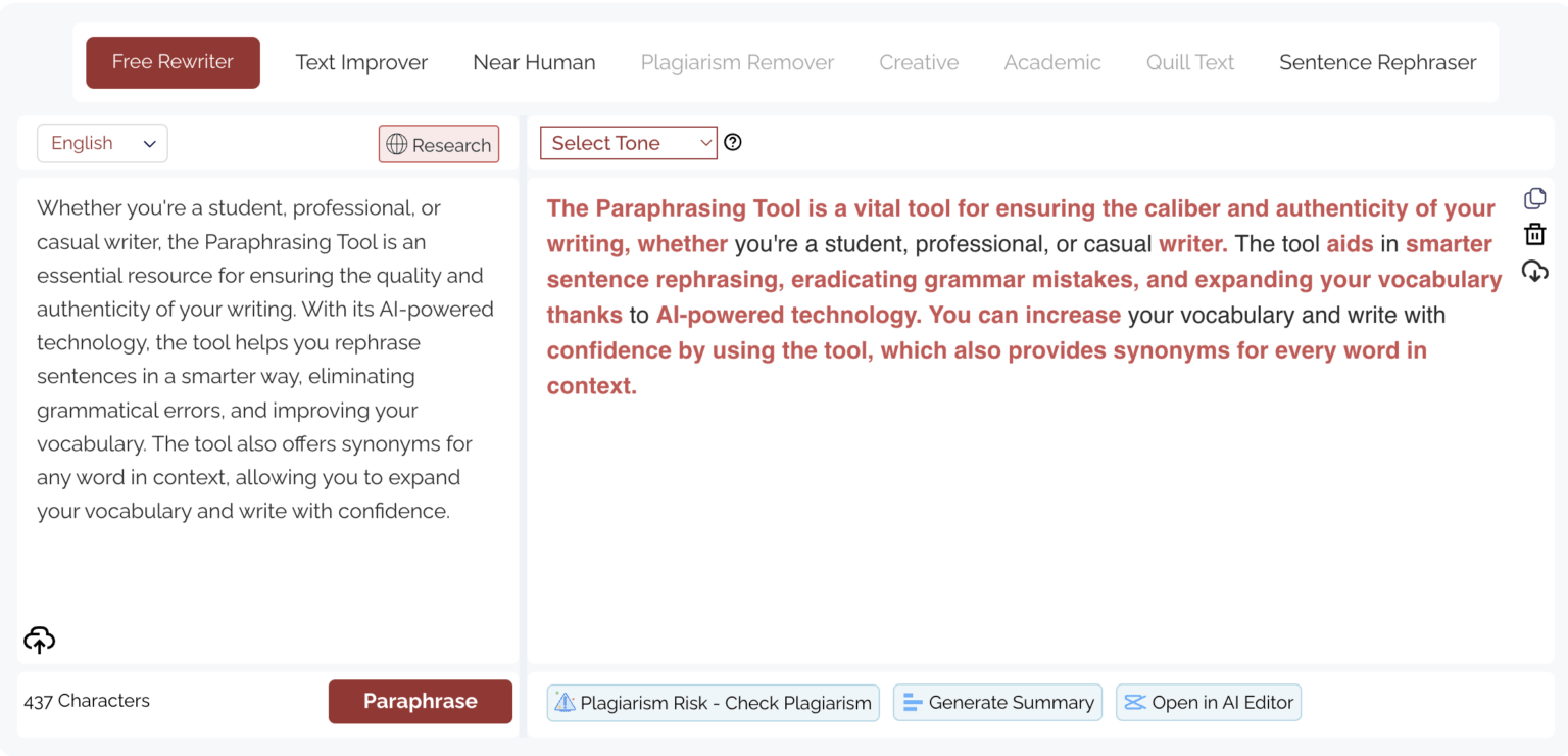 what is the best paraphrasing tool reddit